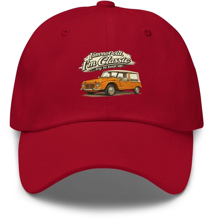 De2pktjes - Classic Collectie Dad Pet – Citroën Méhari Retro Illustratie