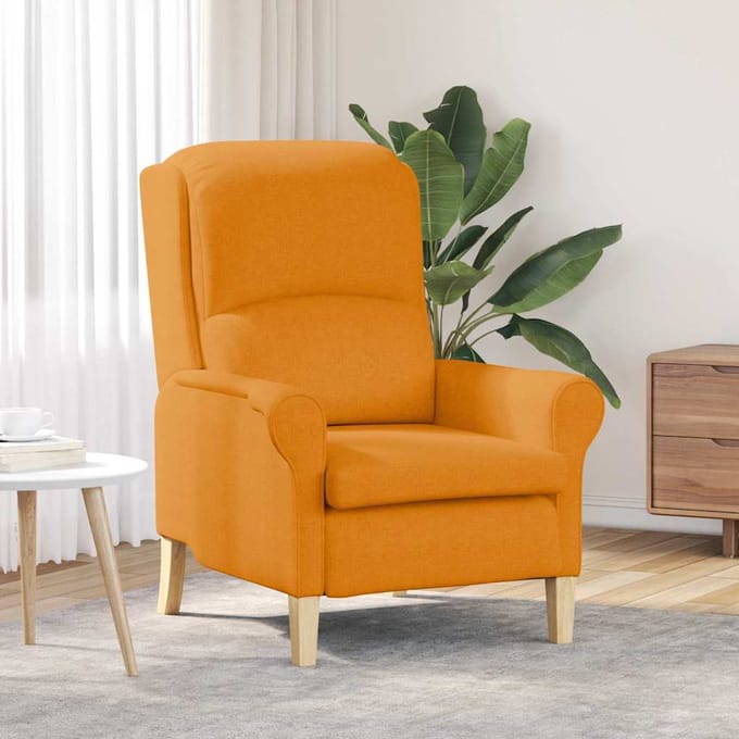vidaXL - Fauteuil - Donkergeel - Stof