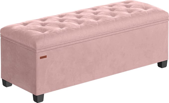 Storage Ottoman Kruk - Fluwelen Kruk - MDF Kruk - Ruimtebesparend - 40cm x 110cm x 40cm