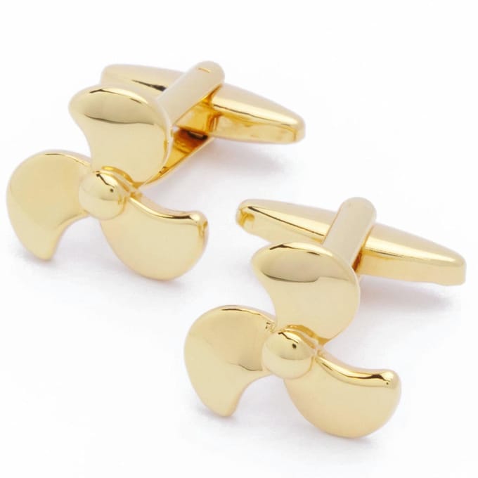 Manchetknopen - Boot Schroef Propeller Goud