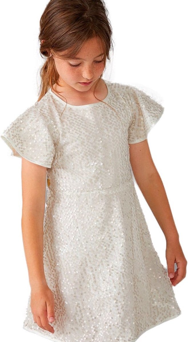 Boboli Tulle Jurk Wit,Roze 10 Years Meisjes