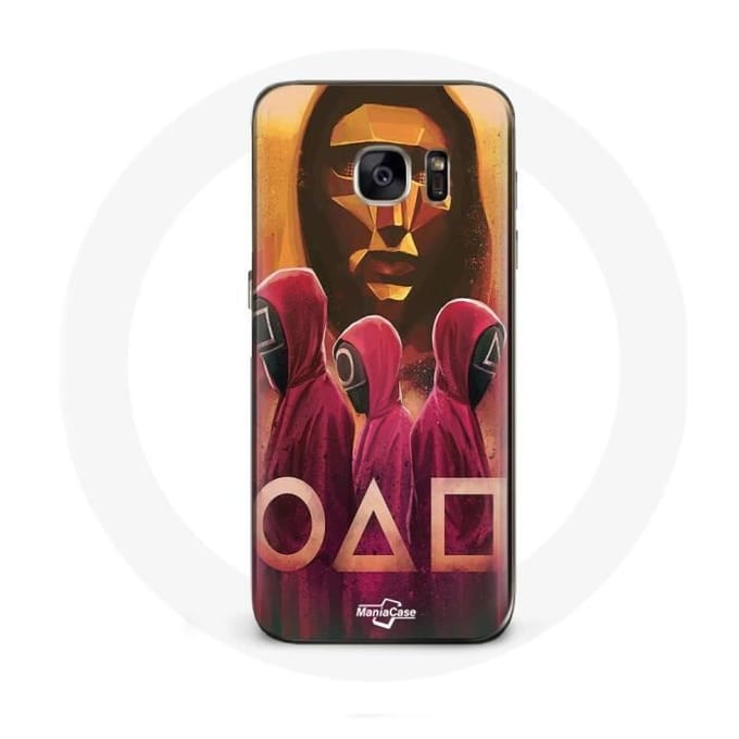 Case voor Samsung Galaxy S7 Edge Squid Game Masks Vierkante driehoek en cirkeltekening