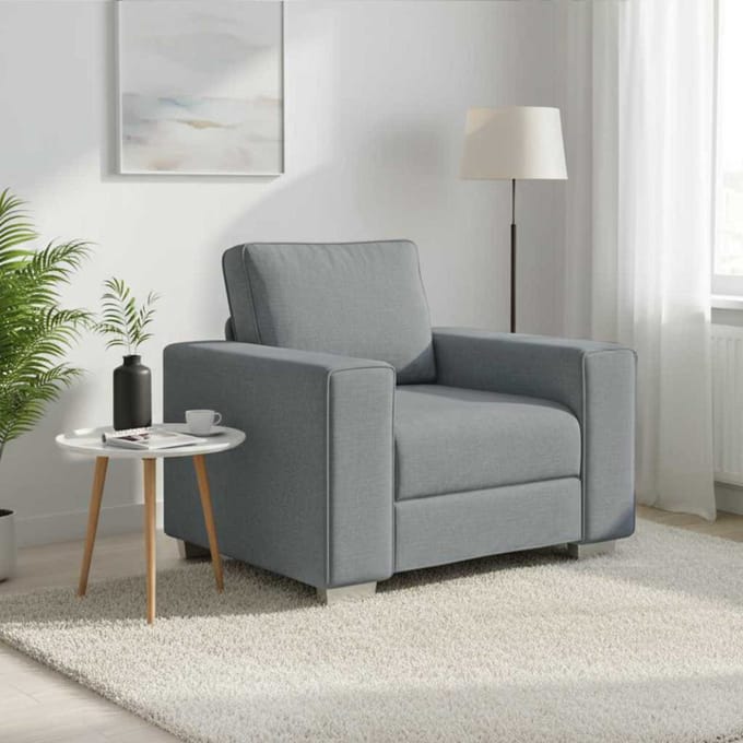 vidaXL - Sofa - Stoel - Lichtgrijs - 100 - cm - Stof