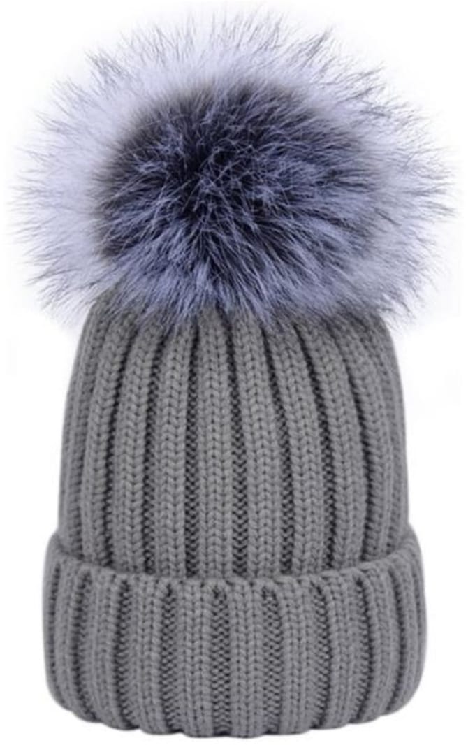 Vivva - Damesmuts - Wintermuts Dames - Gebreide Muts - Grijs - Warme Hoofddeksels - GLACIA