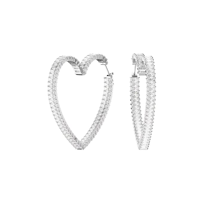 Swarovski Matrix Grote Hart Oorbellen Dames oorbellen Zilver 5647591 Silver,F white