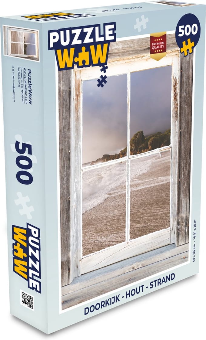 Puzzel Doorkijk - Hout - Strand - Legpuzzel - Puzzel 500 stukjes