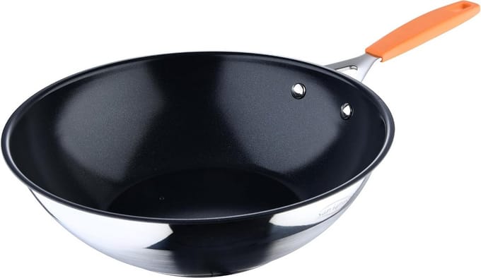 Wok 28 cm Aluminium Gesmeed Inductie Compact