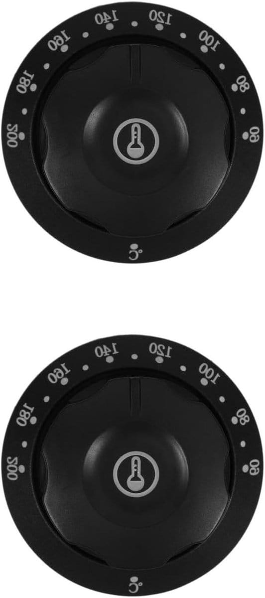 Oven Knoppen - Thermostaat Schakelaars - Temperatuur Instellen - Universele Pasvorm - 2 Stuks - Zwart