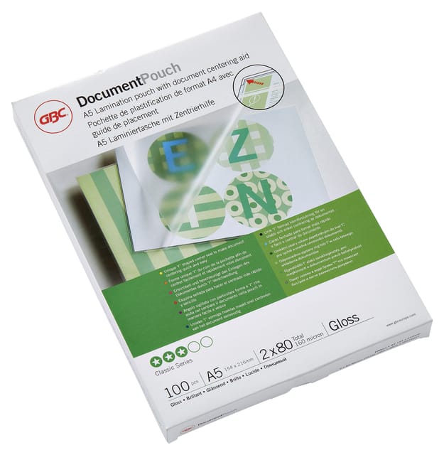 GBC Document Laminating Pouch - 100-pack - glossy - A5 - lamination pouches