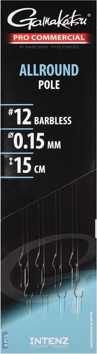 Gamakatsu Allround Pole Barbless Onderlijnen H18 0.12mm 15cm