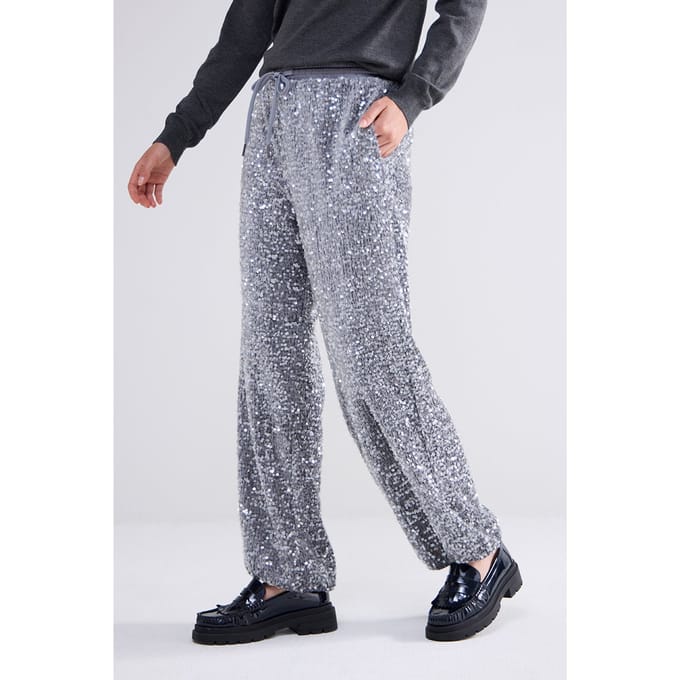 Summum Woman Pants Sequins Velours Cloud Taglia: 36 | Pantaloni Outlet | Donna