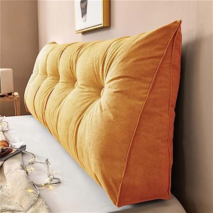 Grote Driehoekige Kussen Rugleuning voor Bed en Sofa - Wasbare Hoofdkussen Wedge Vorm