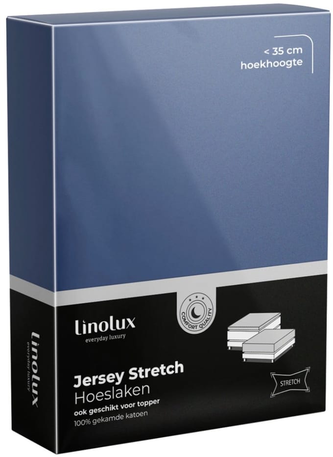 Linolux (topper) Hoeslaken Jersey Denim 180x200