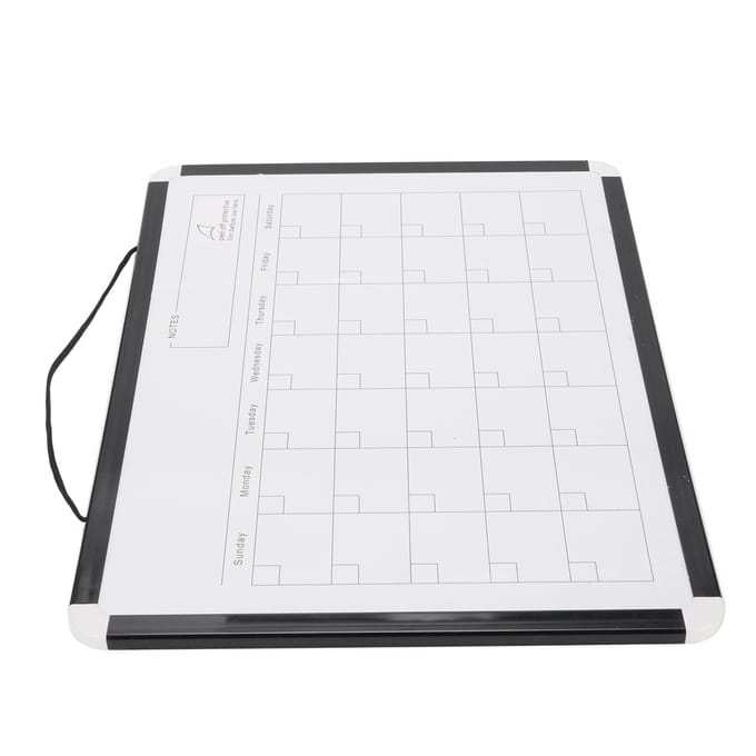 Maandkalender Uitwisbaar Whiteboard Muur Magnetisch Draagbaar Dubbelzijdig Whiteboard met Zwart white