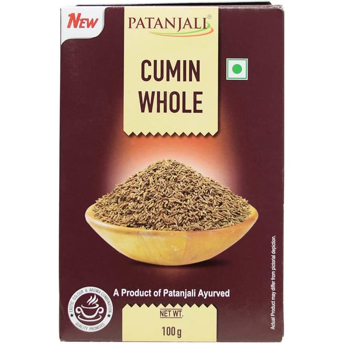 Graines de cumin (Zira) (100g), Cumin entier, Patanjali black
