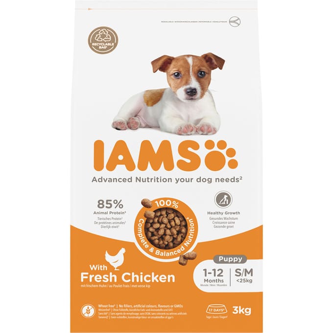 IAMS Advanced Nutrition Puppy & Junior Small / Medium Kip Hondenvoer - Dubbelpak: 2 x 3 kg