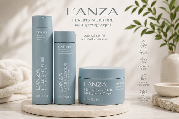 L'ANZA Healing Moisture Shampoo, Conditioner & Masker Triple Set - 300+250+200ml