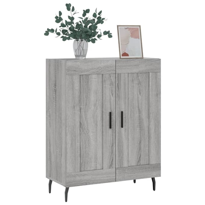 vidaXL - Dressoir - 69,5x34x90 - cm - bewerkt - hout - grijs - sonoma - eikenkleurig