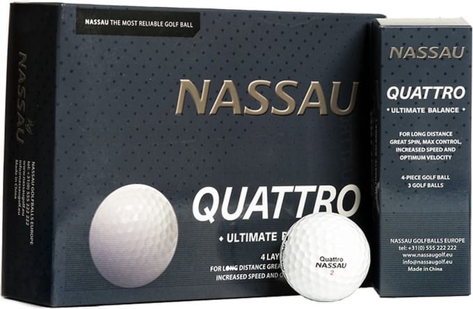 Nassau Quattro - Golfballen - 12 stuks - Wit