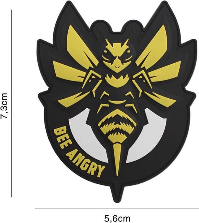 Embleem 3D PVC Bee Angry Geel