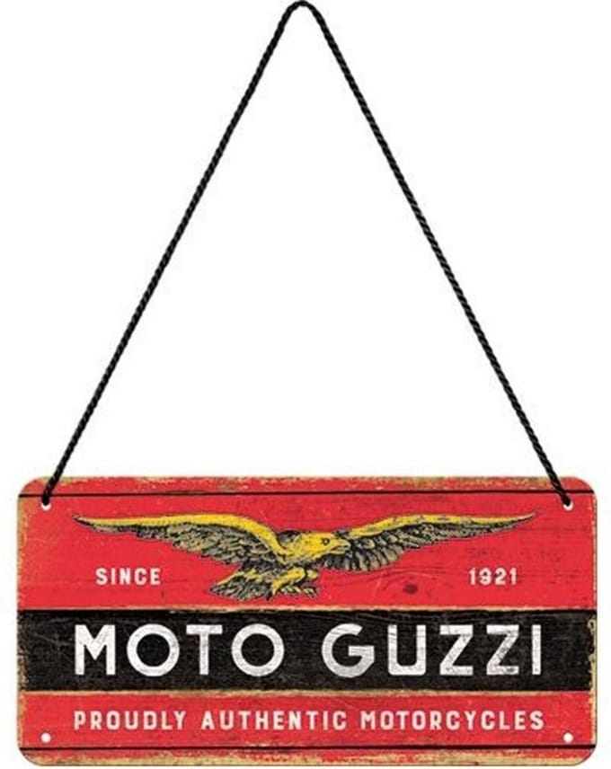 Hangend Moto Guzzi Metalen Bord 10 x 20 cm