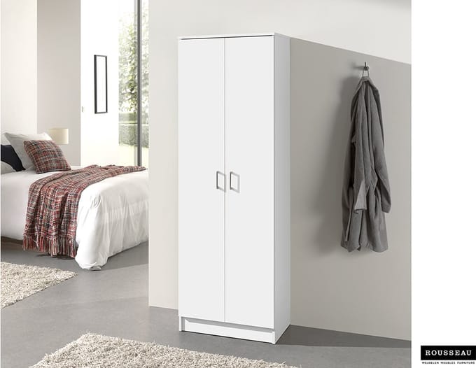 Opbergkast Ray Wit – 2 Draaideuren – 4 Legplanken – 60 x 40 x 180 cm - Rousseau