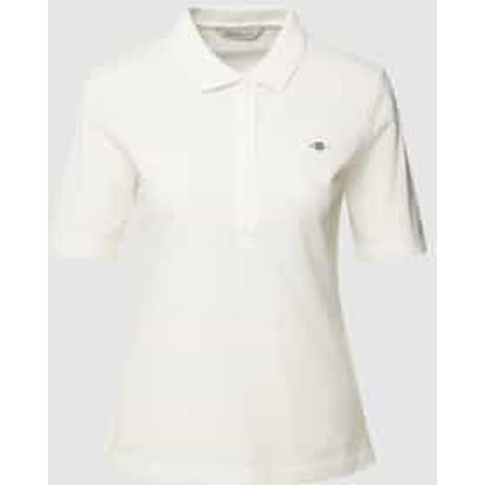Poloshirt van katoen met labeldetail