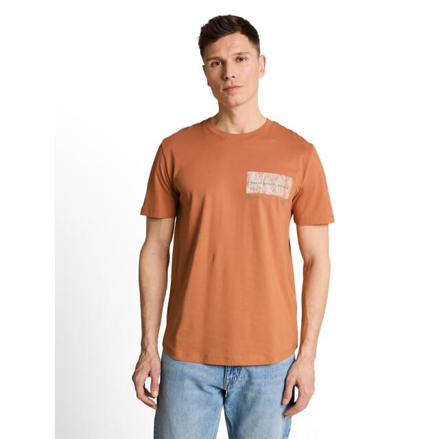 Tom Tailor Denim - T-shirt met print - Maat M - faded copper orange