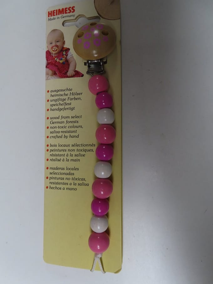 Heimess - Fopspeenketting - Roze - Hout