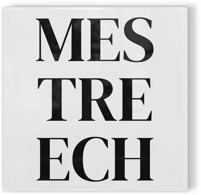 Tegeltje Mestreech - wit zwart - tegeltje stad - tegeltje met tekst