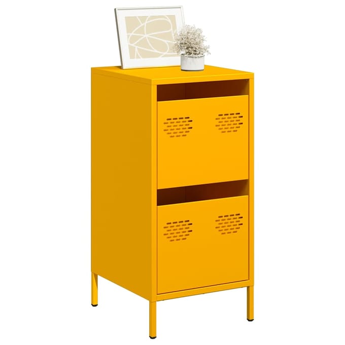 vidaXL - Dressoir - 35x39x73,5 - cm - koudgewalst - staal - mosterdgeel
