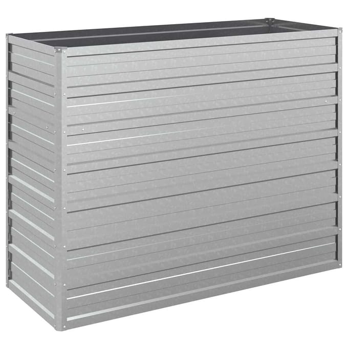 vidaXL - Plantenbak - verhoogd - 100x40x77 - cm - gegalvaniseerd - staal - zilver