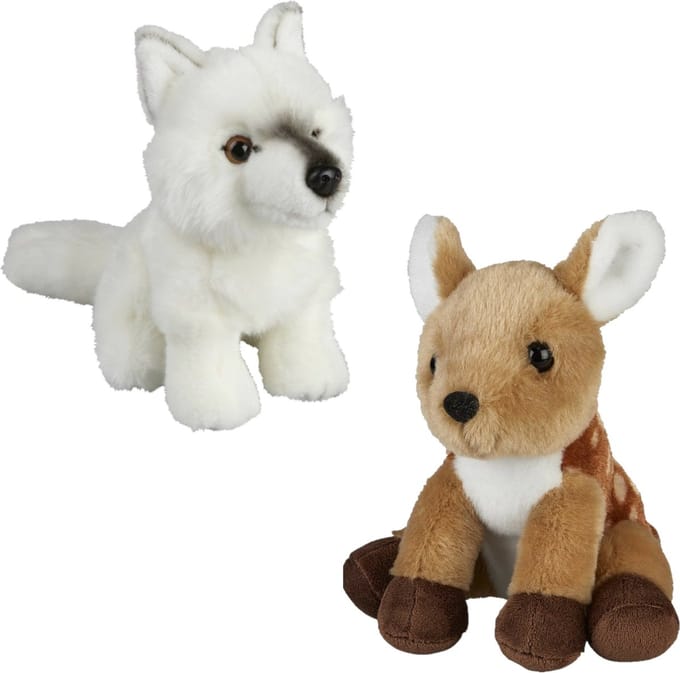 Ravensden - Knuffeldieren set - wolf en hertje - pluche knuffels - 18 cm
