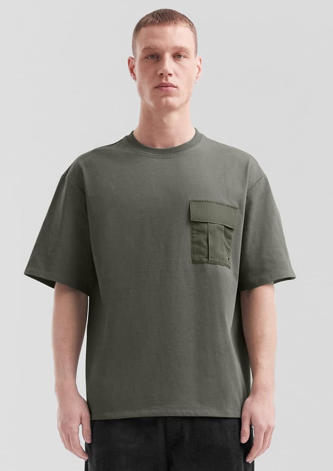 T-shirt van jersey met borstzak QS
