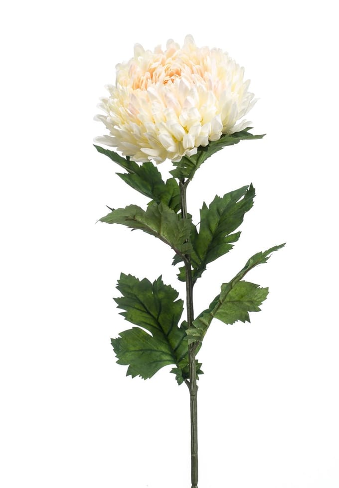 Emerald - Kunstbloem Chrysant 75cm wit/roze - Kunstplant voor binnen