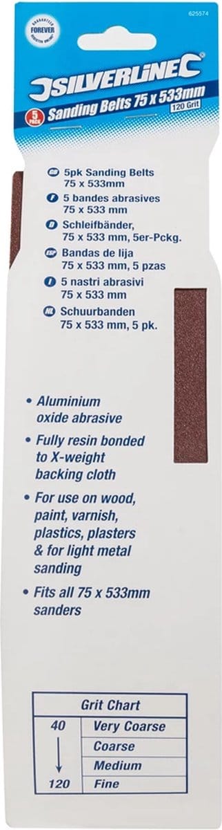 Silverline schuurband 75 x 533mm 120 korrelgrofte