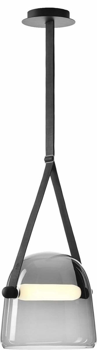 TooLight Moderne hanglamp - Ø 20 cm - grijs/zwart - leren riem - energiezuinige LED