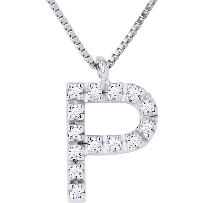 Collar ABC Diamonds 0,07 Cts letter "O" 18K wit