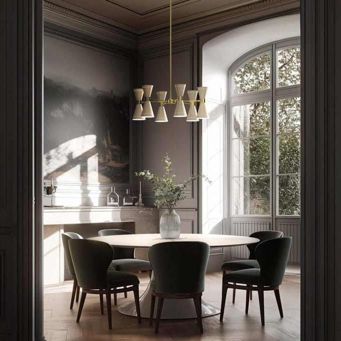 Stilnovo hanglamp Megafono, Ø 100 cm, ivoorkleurig