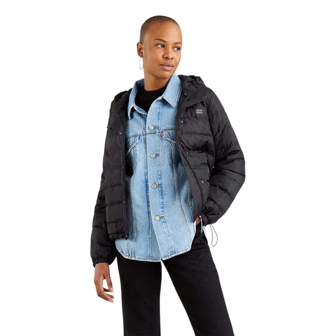 Levis Dames Inpakbare Slim Puffer Jas (Zwart)