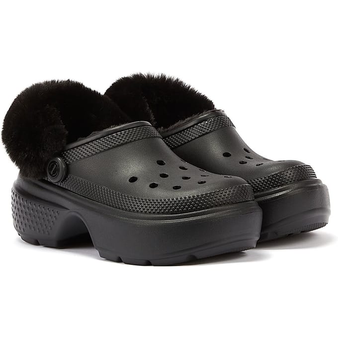 Crocs Stomp Gevoerd Klomp Dames Zwart Sandalen
