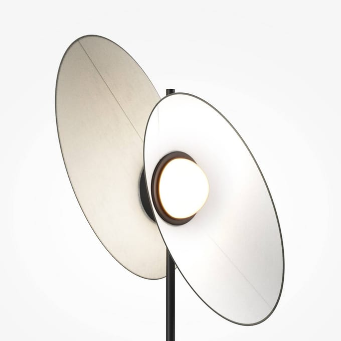 Maytoni Evolution LED vloerlamp, zwart/wit, hoogte 158 cm