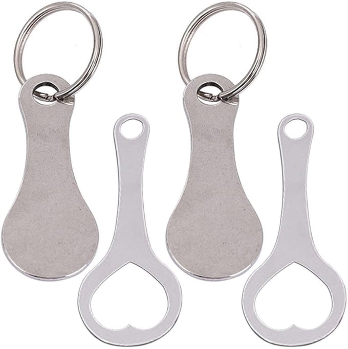 Dailygoods- Sleutelhanger Roestvrij Staal - 4 Stuks - Draagbare