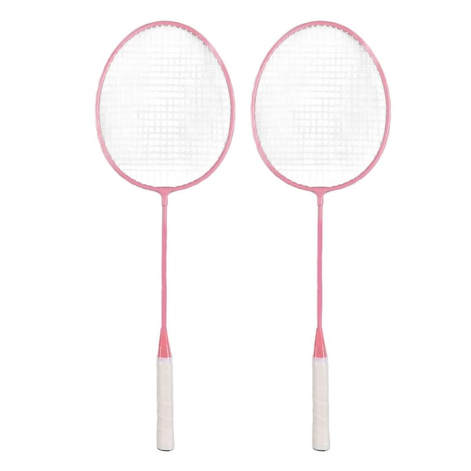 K1134 Badminton Racket Set Split IJzerlegering Badminton Racket Set met Opbergemmer Opbergtas Roze white