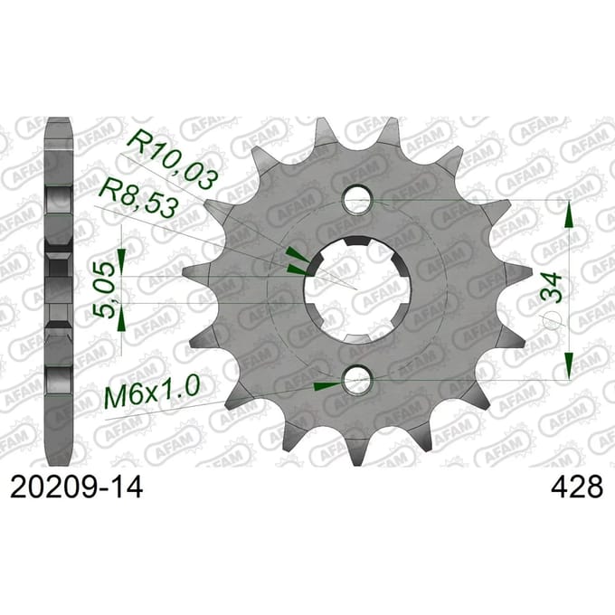 Tandwiel Afam 428 14 dents