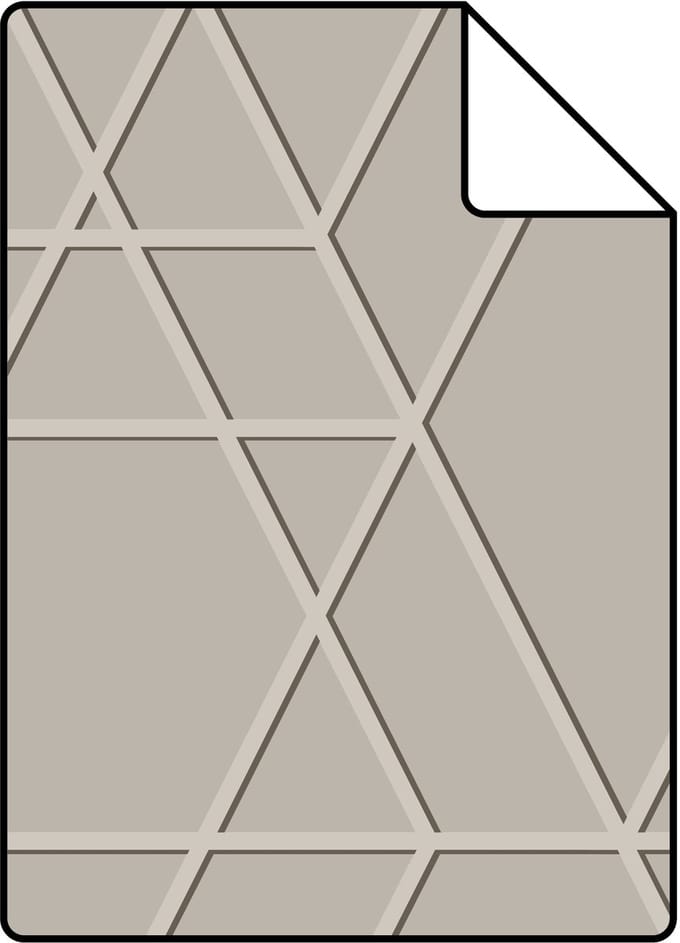Proefstaal ESTAhome behang grafisch 3D motief taupe - 26.5 x 21 cm - 139600-S