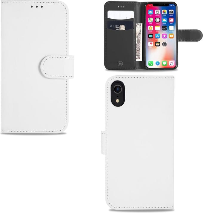Book Case voor Apple iPhone Xr Telefoonhoesje Wit met Pasjeshouder