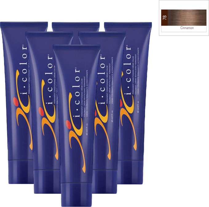 ISO i color Permanent Conditioning Crème Color 60ml 7B Cinnamon x 6 tubes