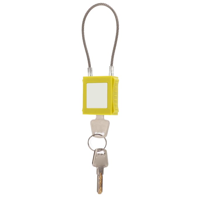 Cadenas de sécurité en acier avec anse de 85 mm et 2 clés pour l'entretien des équipements jaune