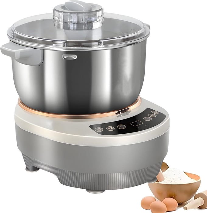 Deegmixer - Kneedmachine Bakmixer - Brood Bakken - Constante Temperatuur Fermentatie - 7L - Zilver